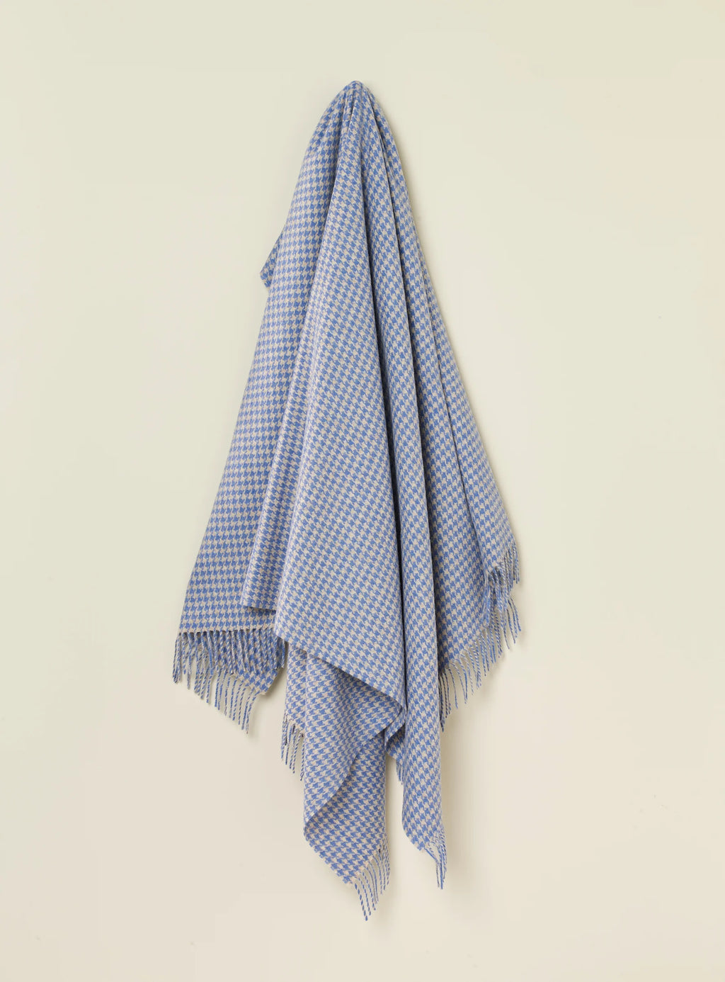 Houndstooth Blue and Natural 100% Merino Throw