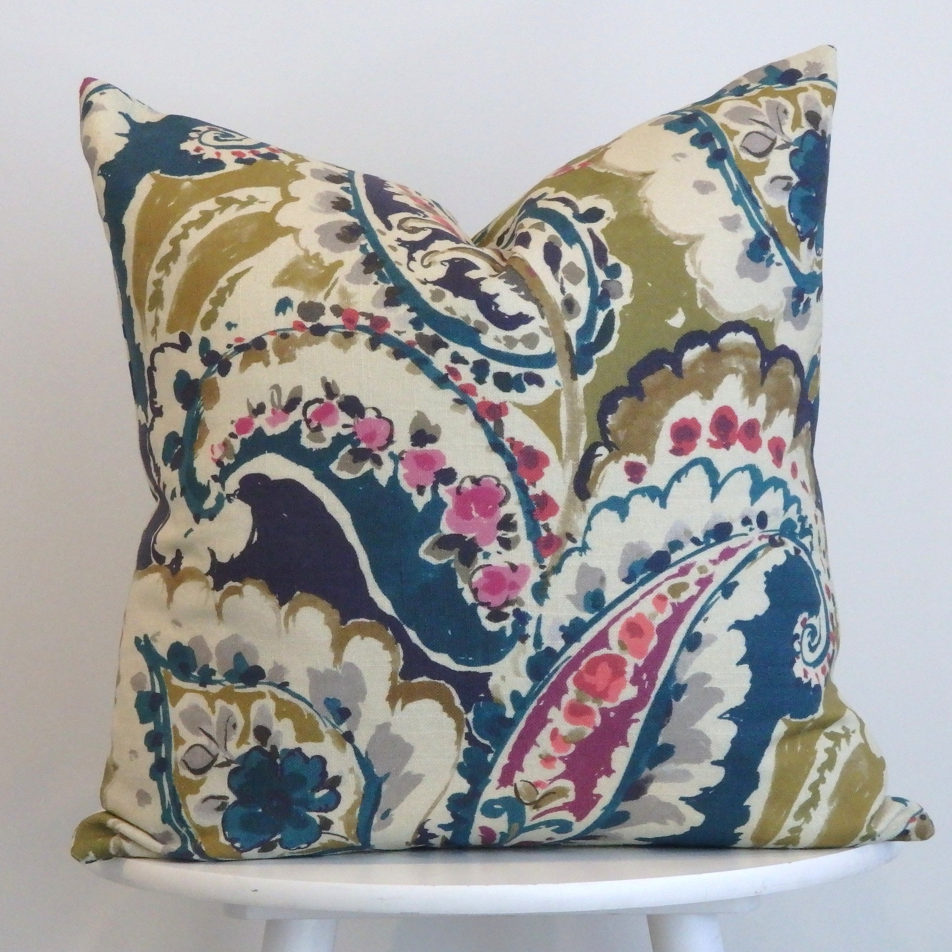 Paisley Linen Cushion Cover