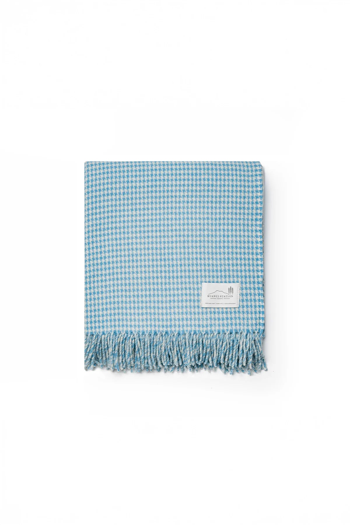 Bremners Blue Houndstooth 100% NZ Wool Throw