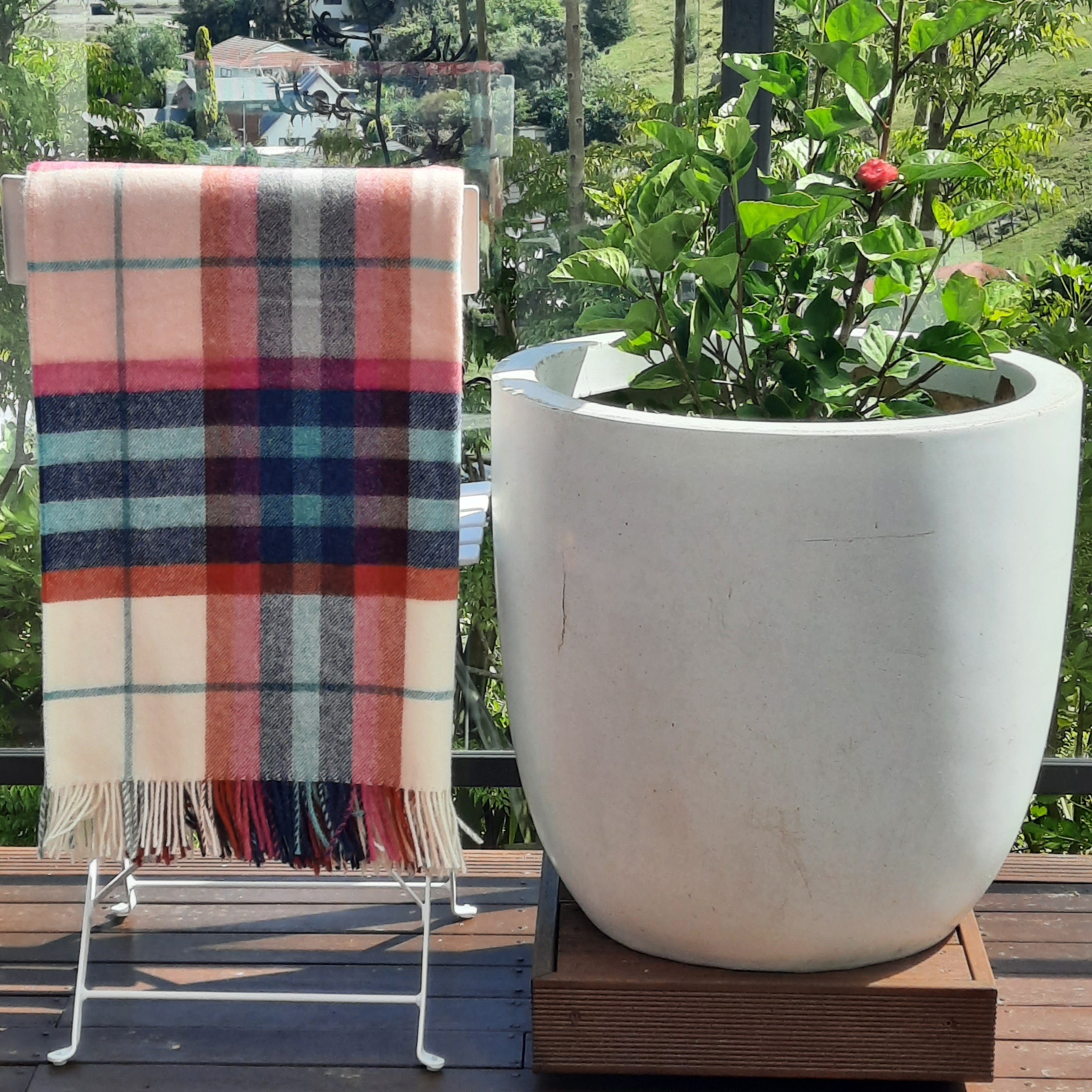 Falmouth Red & Ivory 100% NZ Throw
