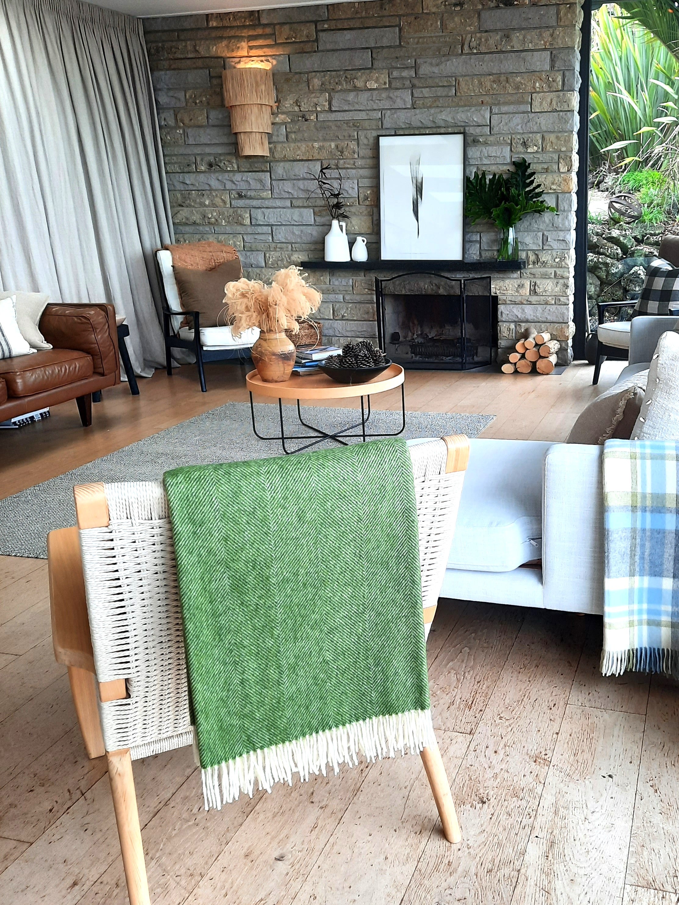 Herringbone Apple 100% NZ Wool Throw