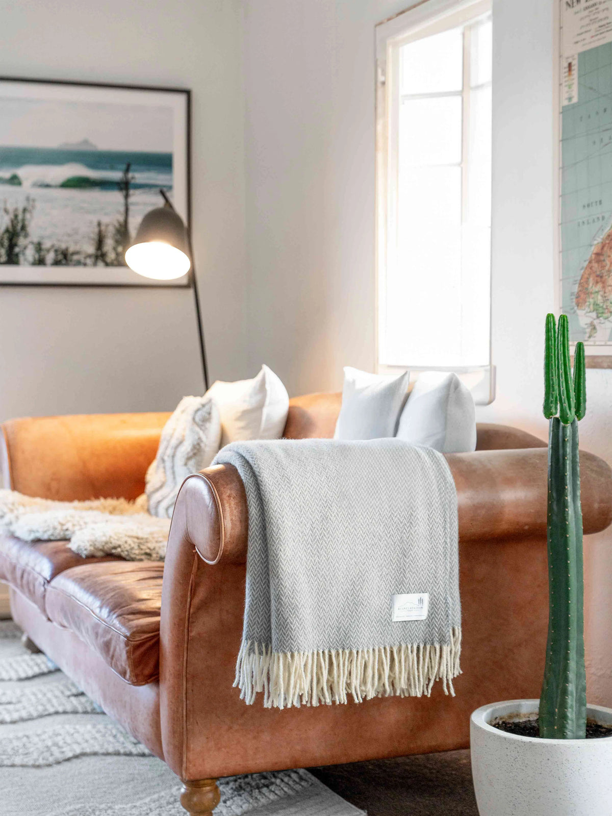 Gull Grey 100% NZ Wool Throw