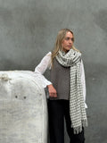 Houndstooth Grey and Natural Scarf 50cm