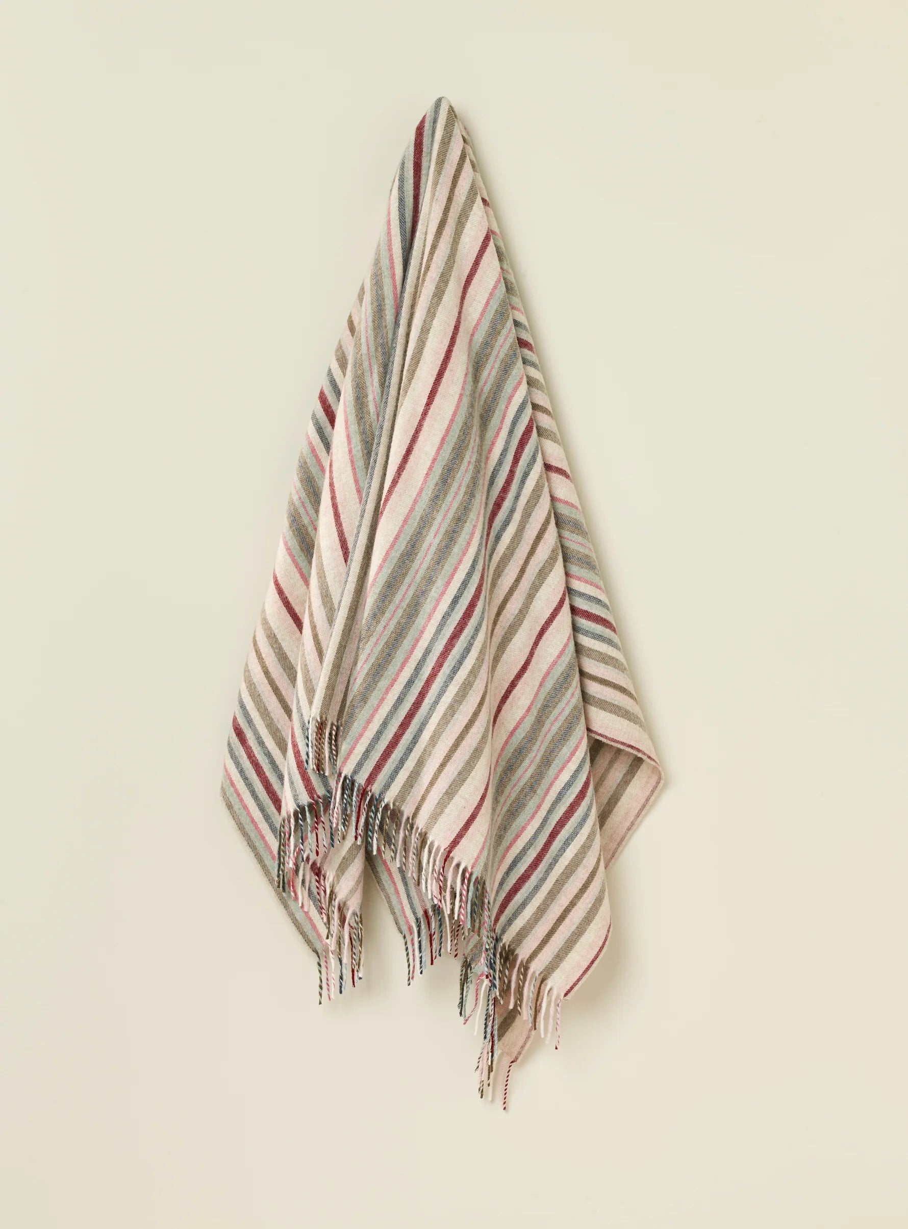 Santa Cruz Pink and Khaki Merino Throw