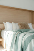 Samways Sage and Cream Stripe 100% NZ Wool Throw