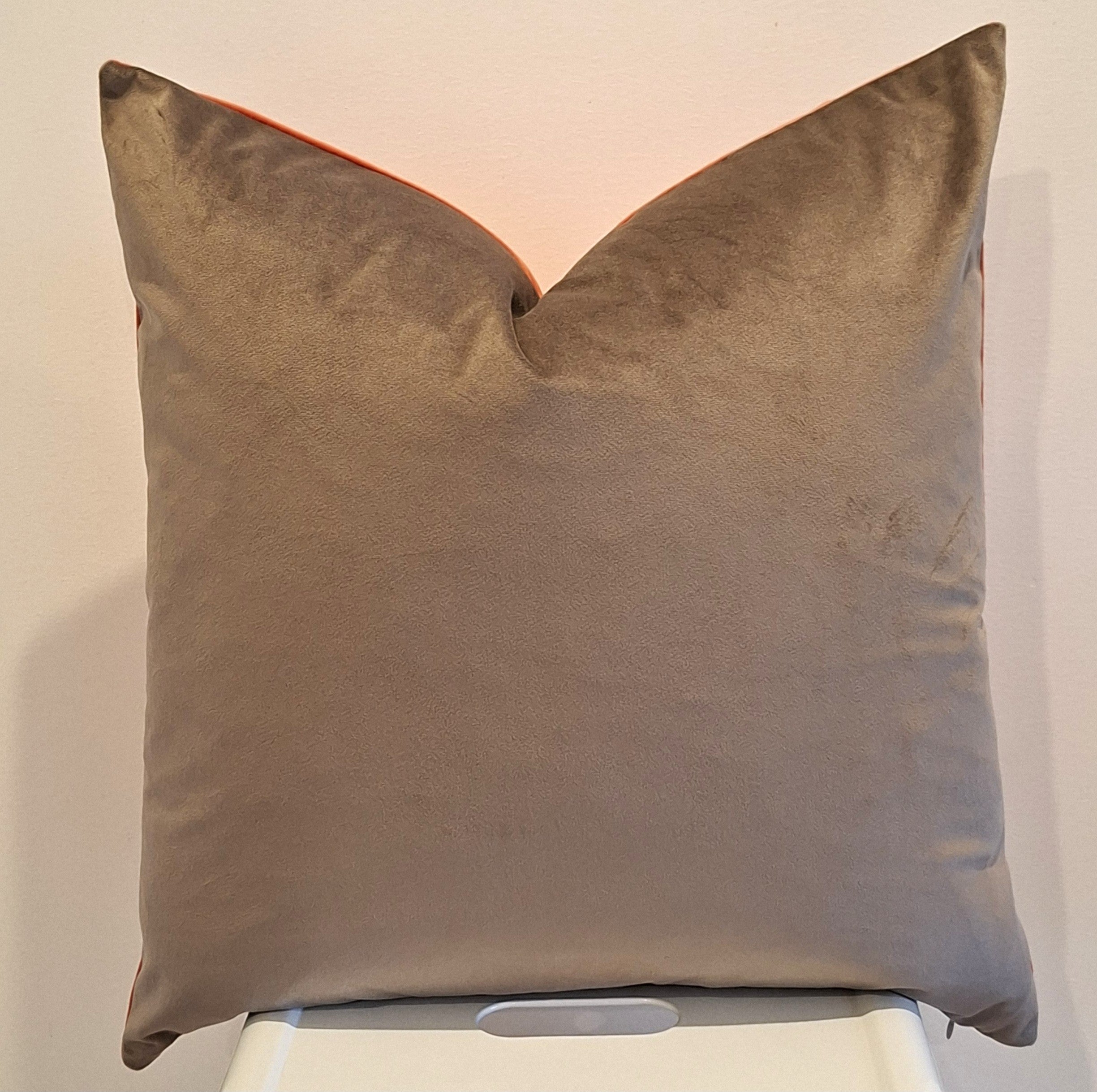 Two tone Paprika & Beige Velvet Cushion Cover