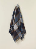 Windowpane Navy 100% Merino Throw