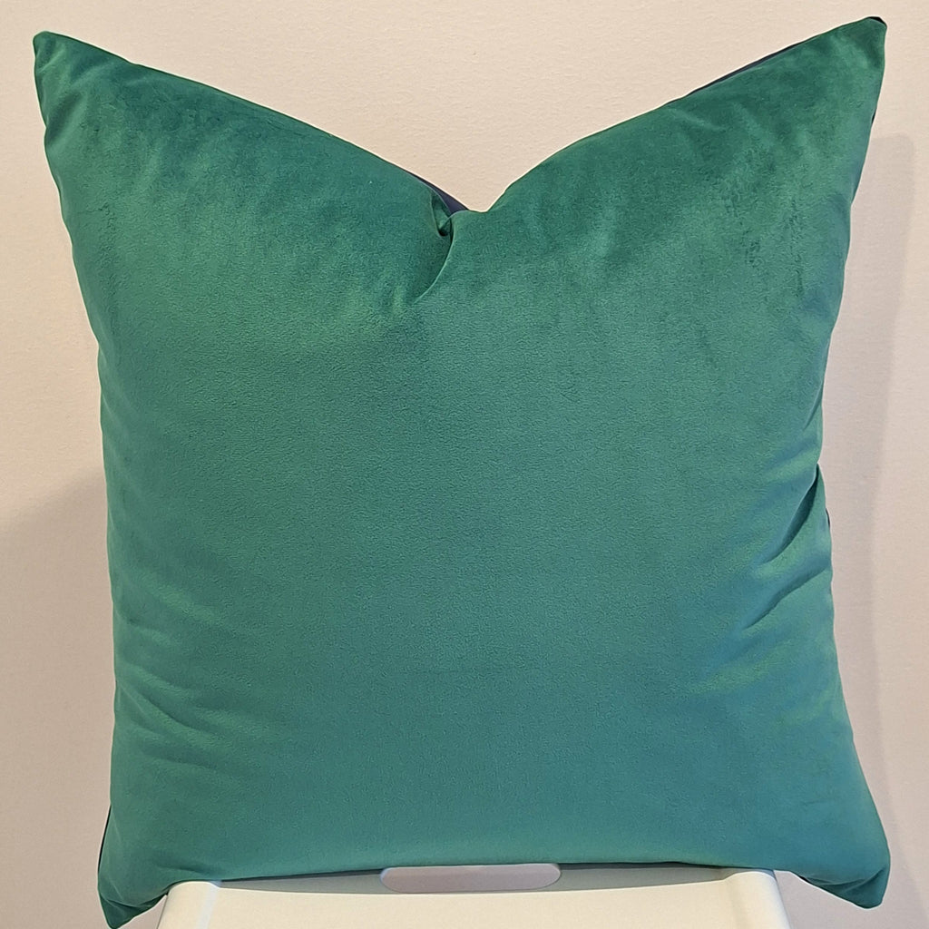 Two tone Teal and Navy Velvet Cushion Cover