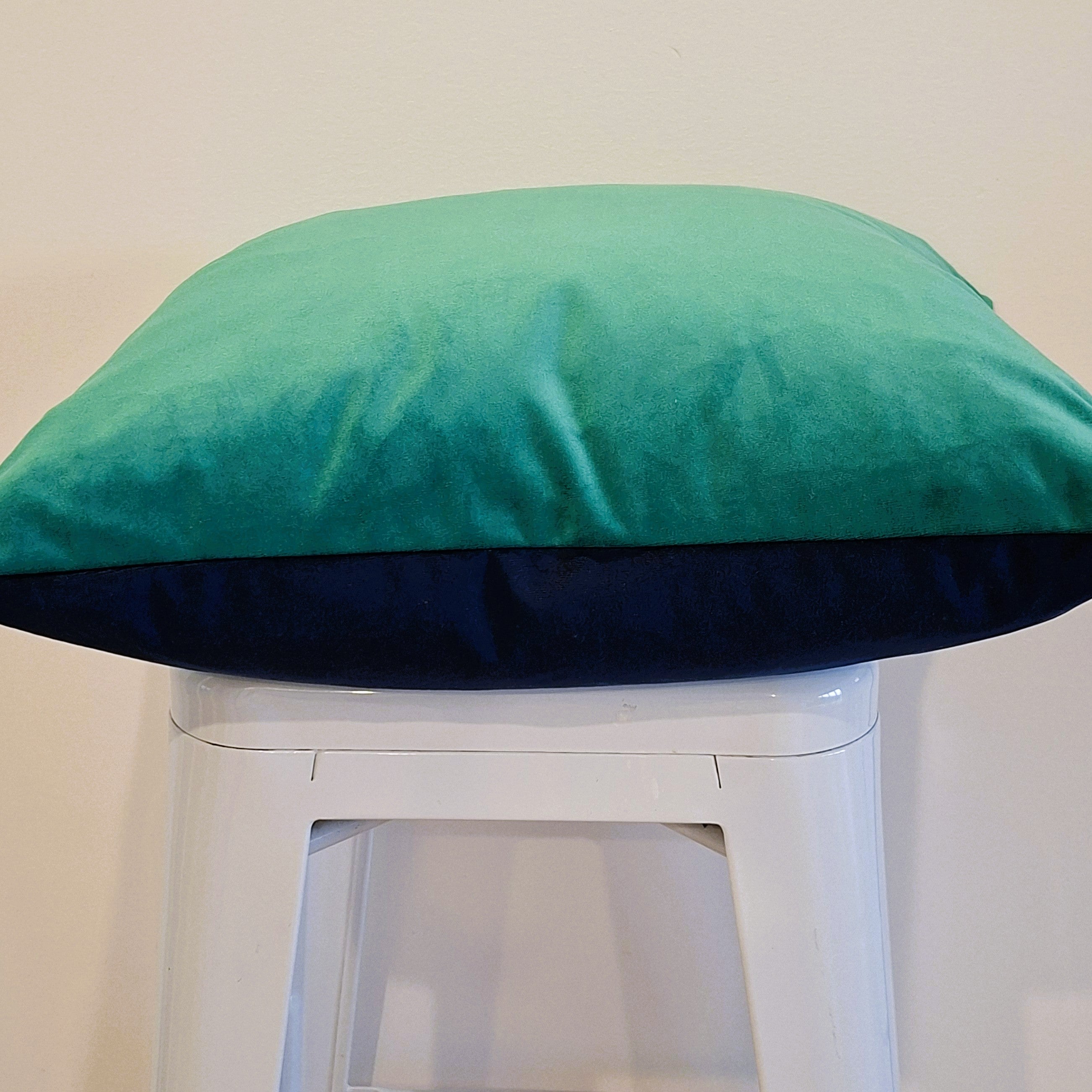 Two tone Teal and Navy Velvet Cushion Cover