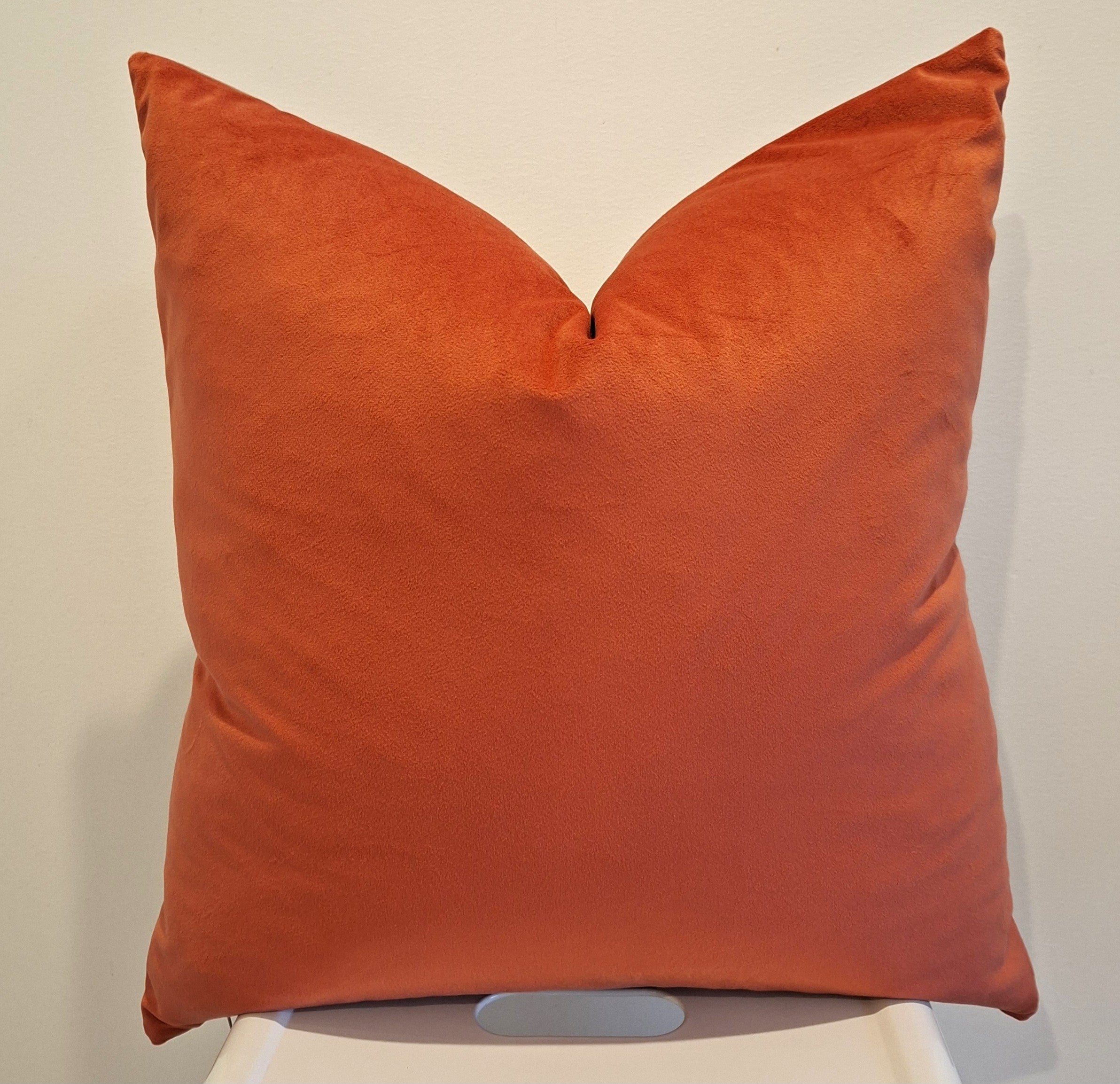Two tone Paprika & Beige Velvet Cushion Cover