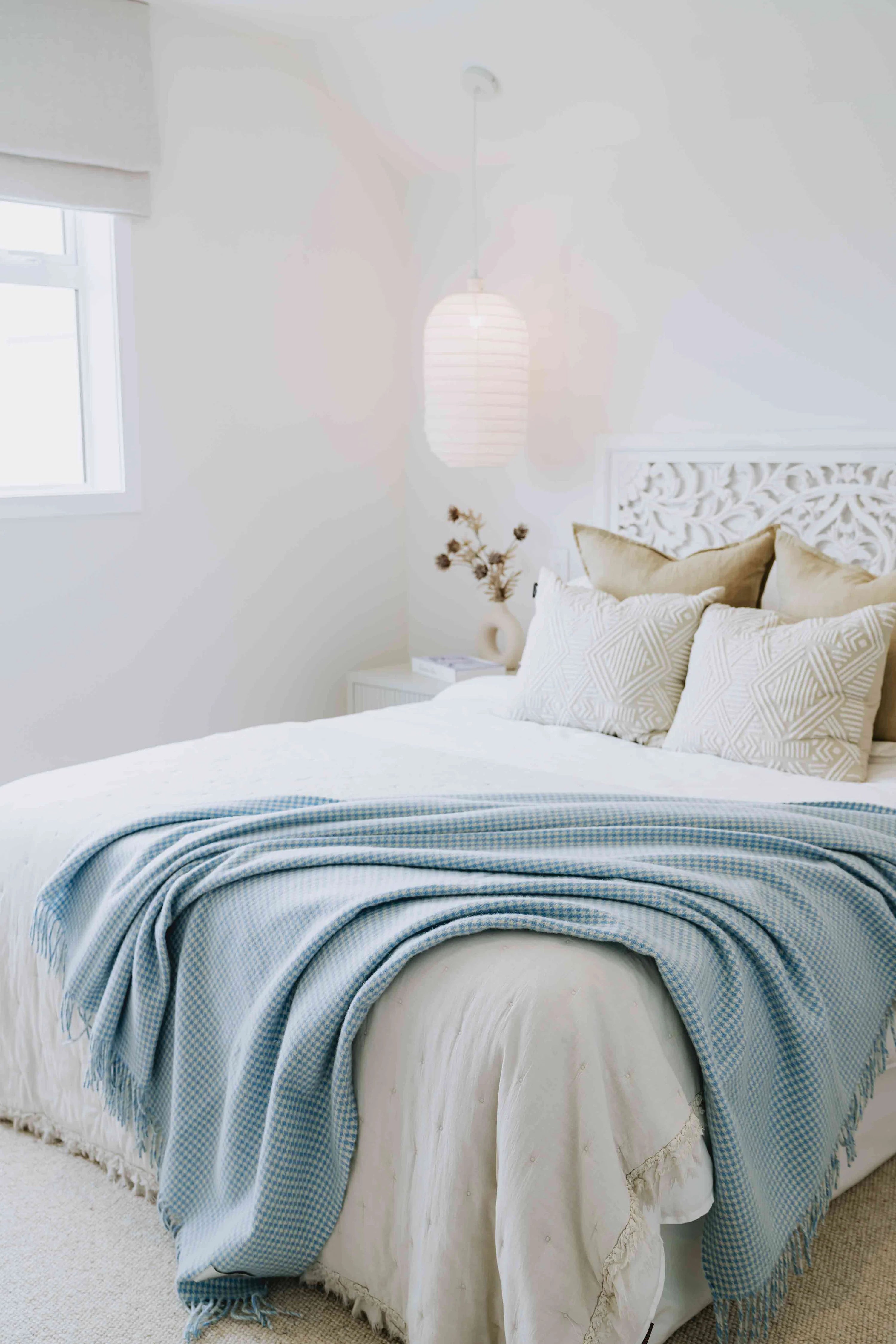 Bremners Blue Houndstooth 100% NZ Wool Throw