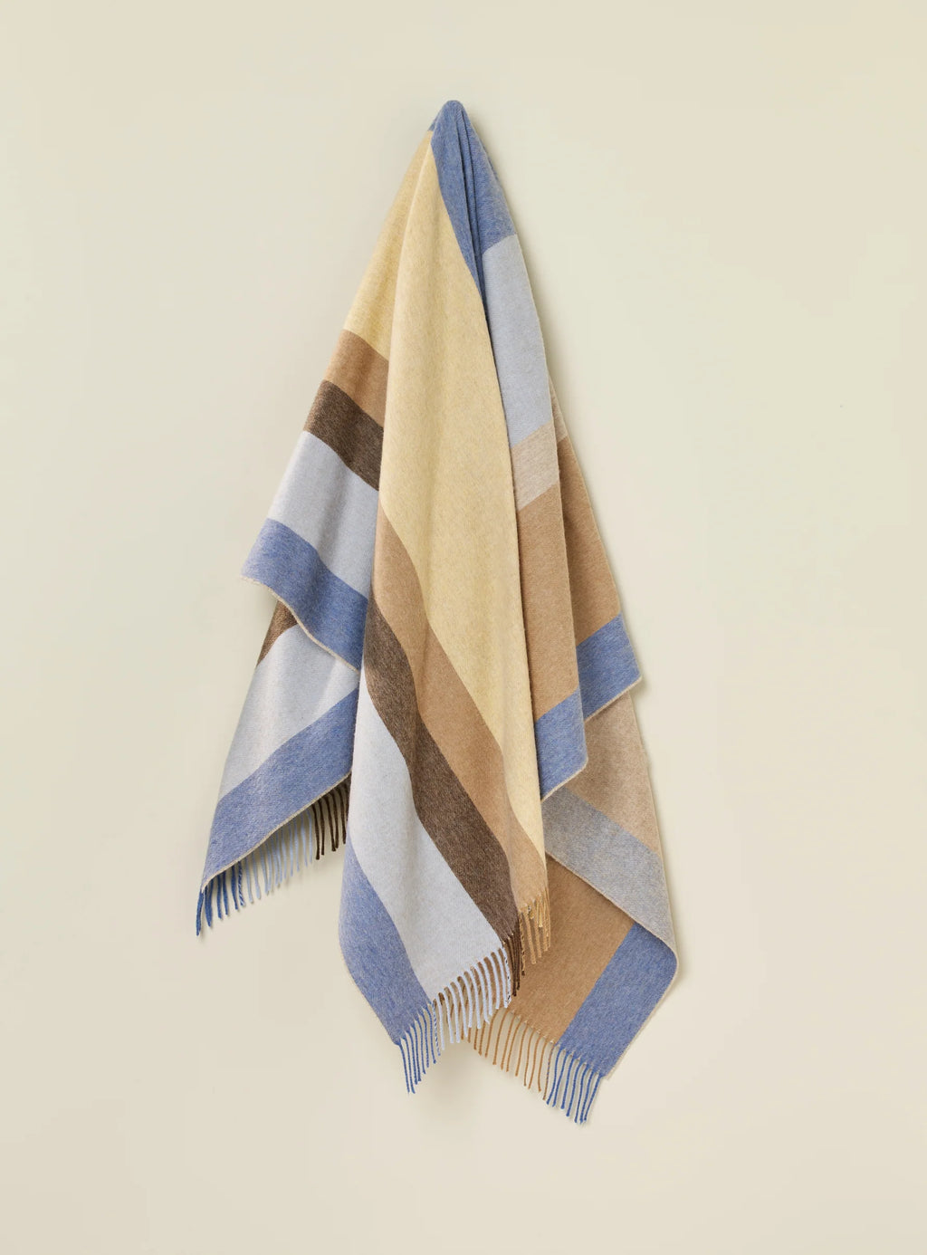 Block Stripe Yellow and Blue 100% Merino throw